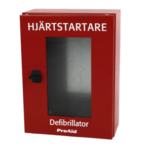 Detta hjärtstartarskåp ger ett extra skydd till defibrillatorn i smutsiga och fuktiga miljöer.