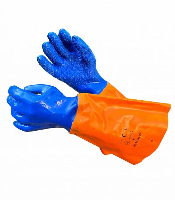 Te' havs LF Handsken för dom som fiskar Tjockt jerseyfoder i bomull Grepp om fisk Utmärkt passform Mjuk & stark Styv, bred handske för att skydda kläderna Längd 40 cm